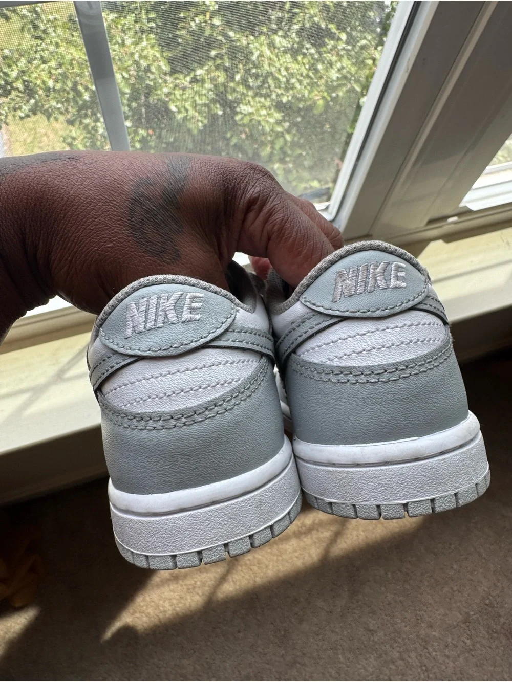 Nike dunk Kids Gray and White Casual Low-Top Sneakers